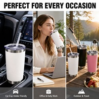 Gobelet isotherme en acier inoxydable 20 oz avec logo personnalisé, vente en gros, isolation sous vide pour les distributeurs