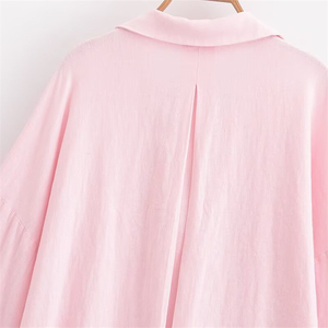 TAOP&ZA Primavera Estate 2025 Nuova Camicetta da <span class=keywords><strong>Donna</strong></span> Casual Vintage Elegante Semplice con Maniche Larghe e Bottoni Tessuta Traspirante 2340939 - Product Image 6