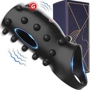 Cincin Getar Multi-Frekuensi Isi Ulang Lintas Negara untuk Pasangan Pria Wanita, Stimulasi Titik G Bersama, Mainan Seks - Product Image 1