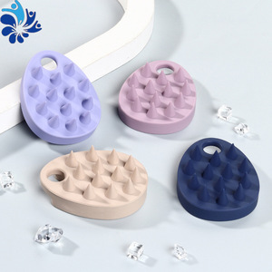 Silicone Scalp Massage <b>Brush</b> Oval Teardrop Shape For Hair Salon Shampooing Gentle On Scalp - Product Image 5