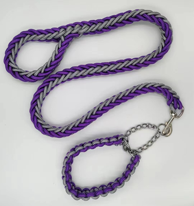 2024 <span class=keywords><strong>UK</strong></span> populer pet lead Medium besar Aksesori anjing peliharaan dipersonalisasi Logo nilon tali dikepang hewan peliharaan anjing kerah tali set - Product Image 6