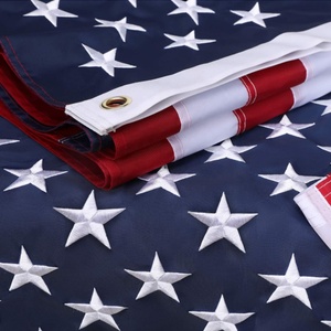 Drapeau américain brodé 3x5 pieds, en tissu Oxford 300D, résistant à l'eau et aux déchirures, rayures cousues, drapeau américain pour extérieur - Product Image 3