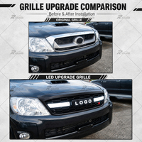 Grille avant en maille noire avec lampe LED pour Toyota Hilux Vigo 2005-2011 N70 Pickup 4X4 Modification Body Kit