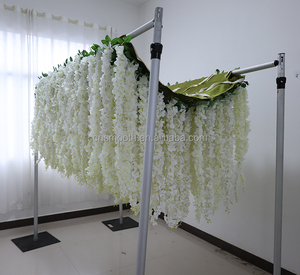Fleurs artificielles de glycine blanche en soie suspendues <span class=keywords><strong>SMS</strong></span>, pour la décoration murale de mariages et événements intérieurs/extérieurs - Product Image 4