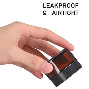 ขวดแก้วสีเหลืองอำพันทรงกลมพร้อมฝาปิดด้านในสีดำ,สำหรับแต่งหน้าลิปสครับอายแชโดว์สีเมือก - Product Image 4