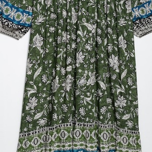 Vestido Casual Holgado de Manga Larga con Cuello Redondo y Cordones con Estampado Floral Vintage para <span class=keywords><strong>Mujer</strong></span>, <span class=keywords><strong>Moda</strong></span> Primavera Verano, Vestidos Midi - Product Image 5