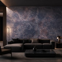 Panneaux de revêtement mural flexibles, imperméables et ignifuges en quartz sable bleu émeraude MCM modernes pour extérieur/intérieur avec garantie de 5 ans