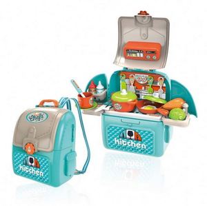 Portable DIY Mini ABS <b>Plastic</b> Cooking Suitcase <b>Kitchen</b> Toys Set for Kids Ages 2-13 Educational <b>Play</b> Set - Product Image 3