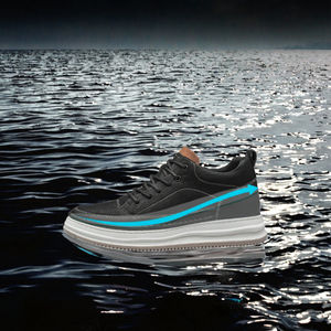 Zapatos de puerta de ascensor de 8cm de alta calidad al por mayor zapatillas de deporte informales de cuero de vaca para hombre malla ligera altura creciente verano invierno - Product Image 2