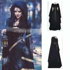 Nouvelle <span class=keywords><strong>robe</strong></span> de sorcière médiévale pour femmes, Halloween, carnaval, fête, cosplay, performance, vêtements, costumes de mariée vampire du <span class=keywords><strong>Moyen</strong></span> Âge - Product Image 2