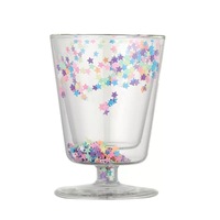 Tasse en verre borosilicate colorée à paillettes pour la maison - Résistante à la chaleur, isolation pour restaurant, tasse double paroi pour petit-déjeuner, lait et café