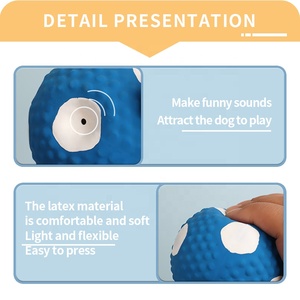 Fabbrica all'ingrosso Logo personalizzato in lattice <span class=keywords><strong>Pet</strong></span> Squeak morso giocattoli palla cane giocattolo da masticare interattivo - Product Image 3