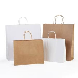 Bolsas de Papel Kraft Marrón Personalizadas, Coloridas, de Grado Alimenticio, Recicladas, con Asas para Regalos, Dulces, Compras, Uso Doméstico y de Supermercado - Product Image 5