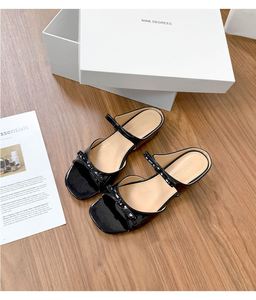 Sandales compensées pour femmes en peau de mouton doublée, bout rond, nœud français, bout ouvert, grande taille, pour l'extérieur - Product Image 6