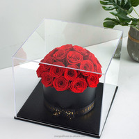 Boîte-cadeau de fleur éternelle de rose préservée naturelle entière d'usine du Yunnan pour des cadeaux de Saint Valentin