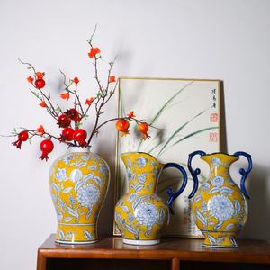Tarro de porcelana Ailsun en forma de mano pintado amarillo Chinoiserie tarro de jengibre hermoso diseño de <span class=keywords><strong>Talavera</strong></span> para jarrón de mesa Art Deco - Product Image 1