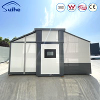 Villa préfabriquée prête à l'emploi, maison conteneur modulaire pliable et extensible de 20 pieds