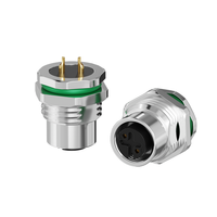 Lshitech 2-17-poliger Edelstahl-Panelstecker mit Kabel, wasserdicht IP67, Frontsteckdose für industrielle Signalsteckverbinder