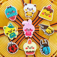 Cool insecte dessin animé bricolage écologique auto-adhésif brodé feutre tissu Patch autocollants pour vêtements et gâteau PVC fer à repasser