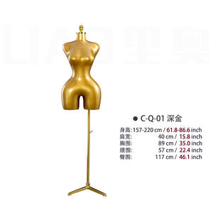 <span class=keywords><strong>Mannequin</strong></span> femme demi-corps en <span class=keywords><strong>plastique</strong></span> doré, type BBL, avec hanches et poitrine généreuses, pour <span class=keywords><strong>couture</strong></span> et vitrine - Product Image 4