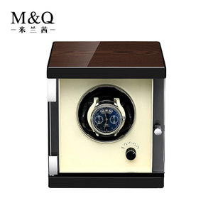 M & Q new black diplomatico mabuchi motor rotations custom logo scatola sicura singolo orologio automatico scatola avvolgitore - Product Image 3