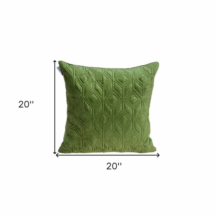 HMS Tufted Diamonds Olive Velvet Accent Pillow for Living Room Chairs