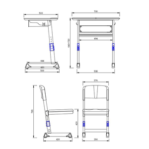 Meubles scolaires, bureau et chaise d'élève en acier durable, mobilier scolaire commercial, ensembles scolaires - Product Image 6