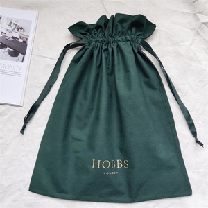 Bolsa de Almacenamiento de Algodón Ecológica Personalizada con Cordón, Color Verde Oscuro, para Empacar Zapatos, a Prueba de Polvo - Product Image 5