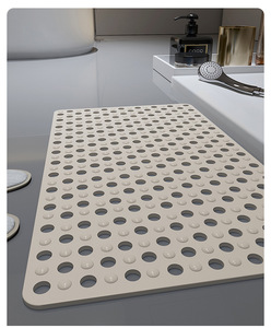 Tapis <span class=keywords><strong>de</strong></span> bain et <span class=keywords><strong>de</strong></span> <span class=keywords><strong>douche</strong></span> antidérapant en PVC écologique 31,5x47,2 pouces, séchage rapide, trous <span class=keywords><strong>de</strong></span> drainage, ventouses, doux et confortable - Product Image 4