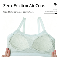Soutien-gorge d'entraînement pour adolescentes Fit Cloud Comfort, sans frottement, bonnets respirants, bretelles fines, côtelé, doux, respirant, multicolore