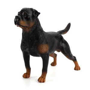 Estatua decorativa personalizada de fábrica para perros de caza, Rottweiler de resina de simulación moderna