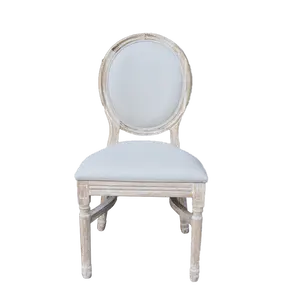 Rustik fransız tarzı VX istiflenebilir ahşap kral Louis düğün etkinlik sandalyesi rahat kadife malzeme ev restoran yemek odası