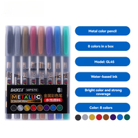 Marqueur acrylique liquide à pointe souple 8 couleurs, encre permanente neuve pour tissu, papier, peinture DIY, matériaux plastiques