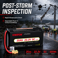 VIWIPOW Grosir Baterai Produksi Sendiri 6S Baterai Drone 25000mAh Semi-Solid State Baterai Lithium Ion Energi Tinggi untuk Drone
