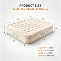 Matelas pneumatique gonflable portable avec pompe intégrée, lit d'air à rebord surélevé épaissi, gonflage et dégonflage rapides pour la maison et le camping