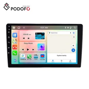 Rádio do carro Podofo 10 ''2 + 64GB IPS tela Android 13 Double Din 8 Core Carplay Android Auto BT WiFi GPS DSP FM RDS Autoradio