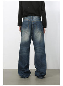 Traje de chándal vaquero lavado a la piedra de diseñador Vintage para hombre, ajuste cómodo, bigote, botón de estilo desteñido, entrega rápida, Otoño/<span class=keywords><strong>Invierno</strong></span> - Product Image 4