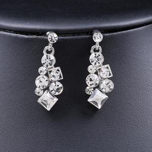 Parure de bijoux en argent sterling 925 pur à 100 %, boucles d'oreilles et colliers en cristal, pour mariée indienne, pour femme, Christian China - Product Image 3
