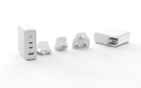 Chargeur rapide GaN rétractable 140W, pliable, écologique, universel, adaptateur USB portable pour téléphones mobiles, type C PD 3.0 QC3.0