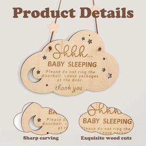 Letrero <span class=keywords><strong>de</strong></span> puerta <span class=keywords><strong>de</strong></span> <span class=keywords><strong>madera</strong></span> 'Shhh Baby Sleeping' grabado no suena letrero <span class=keywords><strong>de</strong></span> timbre <span class=keywords><strong>para</strong></span> colgador <span class=keywords><strong>de</strong></span> puerta delantera <span class=keywords><strong>de</strong></span> habitación <span class=keywords><strong>de</strong></span> bebé - Product Image 5