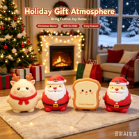 Ensemble de jouets anti-stress Squishy de Noël, Père Noël, Renne, Toast, en TPR et Maltose, à remontée lente, unisexe, 14+, cadeau