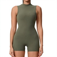 Combinaison de yoga sans couture pour femme, dos nu, bretelles croisées, une pièce, sans manches, effet push-up, pour la gym et le fitness