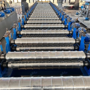 Blue Trapezoidal Roofing <b>Tile</b> Roll Forming Machine 1200mm Steel <b>Sheet</b> Metal Forming Equipment for Roof Panels - Product Image 4
