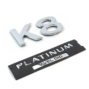 3D Plastic Chrome Nameplate Custom ABS Silver Badge High Quality Luxury Trunk Car Name Sticker 3d car sticker