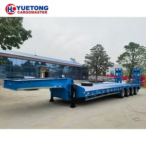 3 Axles 4 Axles Air Tank Mechanical Suspension Air Suspension 8.5T-13T Tare Weight Low Bed Semi Trailer with Tool Box