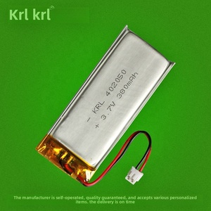 แบตเตอรี่ลิเธียมโพลิเมอร์ เกรด A ได้รับการรับรอง KC 3.7V 380mAh 402050 แบบบางพิเศษ สำหรับอุปกรณ์อิเล็กทรอนิกส์สำหรับผู้บริโภค ชาร์จซ้ำได้ ผลิตโดยโรงงาน OEM - Product Image 1