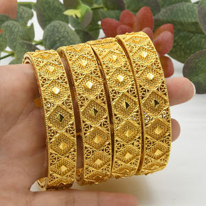 चीनी चूंकी चूंकी चूंकी चूड़ियां शादी के गहने सोने की प्लेटेड मिश्र धातु तांबे के गहने और महिलाओं के लिए फैंसी आभूषण - Product Image 4