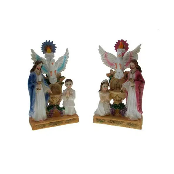 Poly Resin Communion Figurine with Jesus Dove Chalice and Child