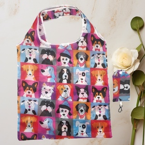 Bolsa de Compras Plegable, Ecológica, de Poliéster, con Diseño de Letras, Asa Larga, Portátil, para Teléfono y Comestibles - Product Image 2