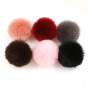 Pom Poms Schlüssel anhänger Faux Fox Pelz Pompons Schlüssel ring Flauschige Pompons Pelz Ball Puff Ball Schlüssel bund